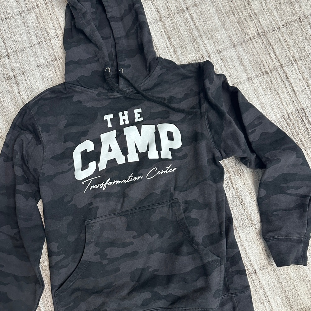 Camouflage Hoodie with White Print